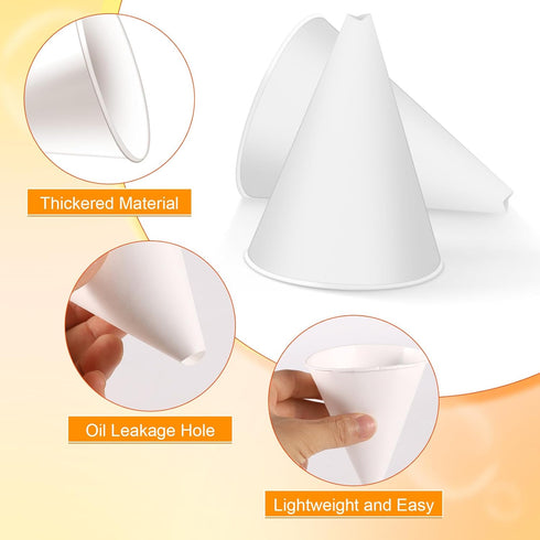 30pcs Funnels for Automotive Use, Single Use Oil Paper Cone Funnel Motor Oil Funnel Oil Change Car Multi-Purpose Funnels for Engine Oil Coolant Wa...