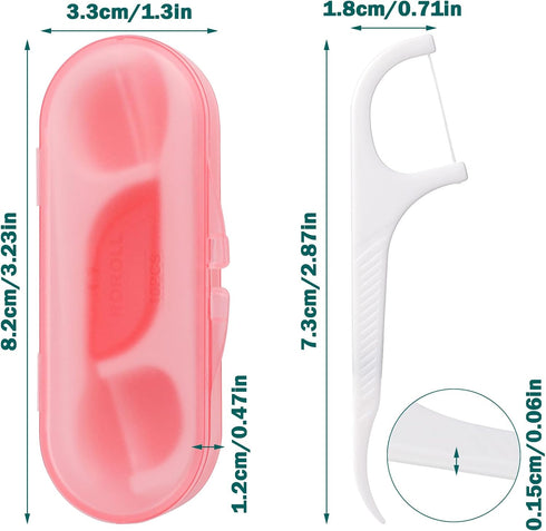 Dental Floss 4 PCS Travel Dental Floss Case Portable Case Refillable Dental Floss Picks Organizer 40 Picks Professional Toothpicks Sticks for Fami...