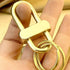 Brass Key Chain with 3 Rings - Keychain Hook by Pressing Side Button Slide Up and Down to Lock Buckle for Keys...