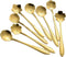 AnSaw 8 Piece Flower Scoop Set, Stainless Steel Reusable Tea Scoops Cake Spoon Set for Tea Parties (4.9 Inch, Gold)...