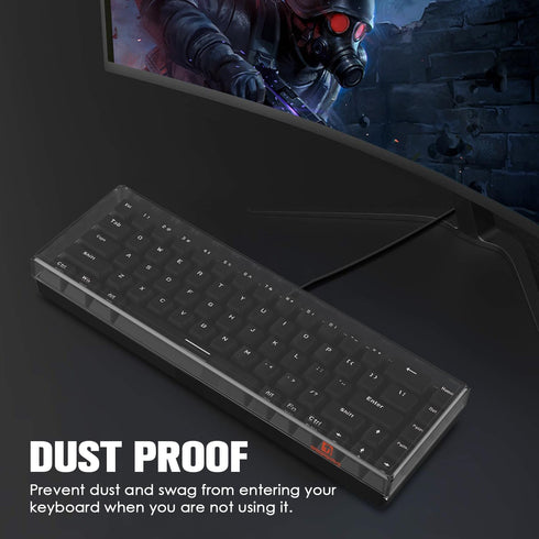 SELORSS Gaming Keyboard Dust Cover Mechanical Keyboard Cover Premium Clear Acrylic Keyboard Cover for 60% Compact 68 Keys Gaming Keyboard Keychron...