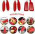 9 Inch Small Kitchen Tongs Set of 3, Silicone Cooking Tongs with Silicone Tips and Stainless Steel Handle, Silicone Tongs for Cooking, Serving(Red...