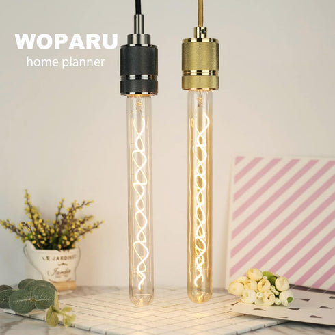 Long Test Tube Spiral Vintage Edison Filament Light Bulb?T10/T32 Medium (E26) Standard Base E27?4W 2200K 240LM Dimmable LED Edison Bulb,40W Equiva...