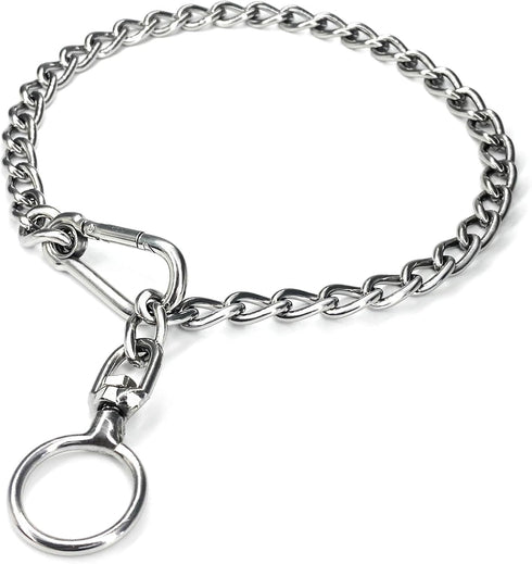 Dog Chain Collars 304 Stainless Steel Metal Chew Proof Dog Necklace Anti Winding Dog Leash Extension Lead for Small Medium Large Dogs Training and...