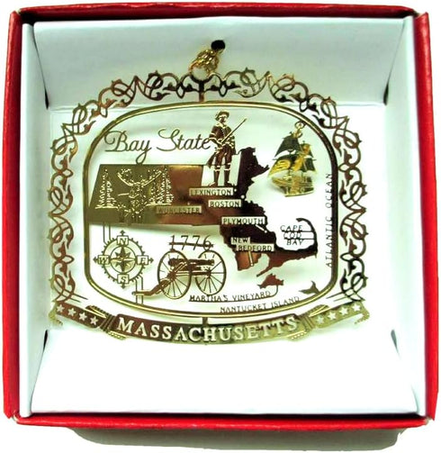 Massachusetts State Christmas Ornament Boston Cape Cod...