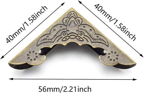 SDTC Tech 20-Pack Metal Book Corner Protector 4mm Inner Height Book Corner Edge Cover for Scrapbook Photo Album Menu Folder...