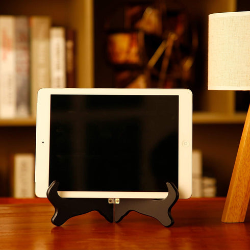 2 Packs Wooden Plate Stands for Display, Plate Holder Display Stand, Picture Frame Stand Easels, Tabletop Art Holder, Decorative Book Dish Stand...