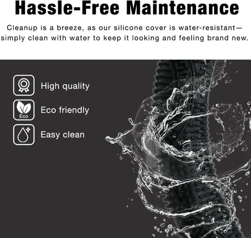 Massage Grip Soft Silicone Car Steering Wheel Cover Universal Anti-Slip Design 13-16 inch Protective Case Black...