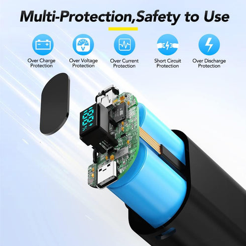 Portable Charger 10000mAh Compact Small Power Bank with Built-in Cable 20W PD Charging & LED Display Battery Pack Compatible with iPhone 14/14 Plu...