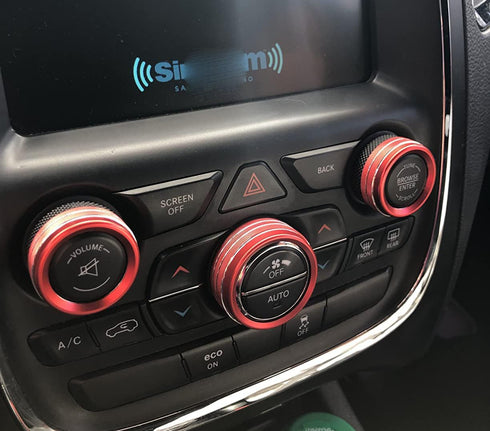 Climate Control Switch Knob Circle Trim Cover Decal for Challenger Accessories 2015-2023 & Dodge Charger 2015-2023 & Chrysler 300/300s 2015-2023 A...