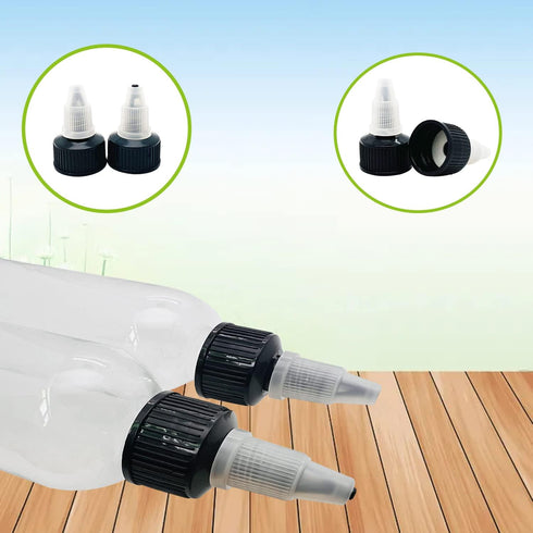 6 Pcs Dispensing Bottles, 4oz Plastic Boston Squeeze Bottles with Twist Top Cap...