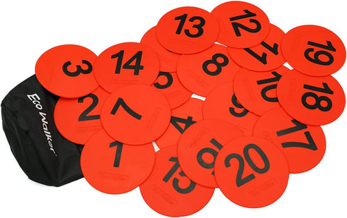 4inch Mini Floor Spot Markers for Classroom Preschool and Kindergarten (Set of 20pcs) (Red number 1-20)...