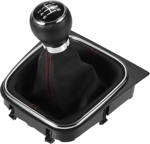 6 Speed Manual Gear Shift Knob with Gaiter Boot for Volkswagen Golf MK5 MK6 2004-2007 for Volkswagen GTI 2006-2009 Black...