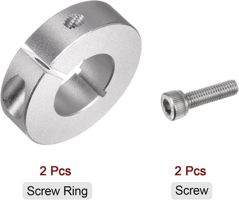 2pcs Shaft Collar 22mm Bore Aluminum Alloy Set Screw Split Clamp-On Collars, 45mm OD, 12mm Width, for Wheel Barrow Axle, Gearbox Assemblies, Machi...