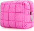 E-Tree Cute Makeup Bag,Quilted Cosmetic Bag,Make up Pouch for Purse,Toiletry Zipper Pouch,Checkered Bag,Travel Case,Storage Pouches for Organizati...