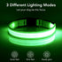LED Dog Collar, Light Up Dog Collar Adjustable USB Rechargeable Super Bright Safety Light Glowing Collars for Dogs(Medium,Green)...