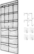Extra Large Hanging Crystal Clear Over Door Shoe Organizers, Closet Shoe Organizer Shoe Rack Organizer Shoe Storage, 12+6Pockets, 4+4Hooks, white ...