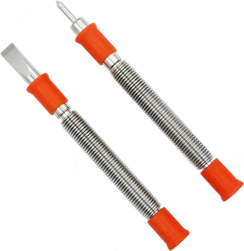2-Piece Hammerless 5/16-Inch Cold Chisel and 1/8-Inch Center Punch Set, Spring Loaded Rivet Removal Set for Metal Wood...
