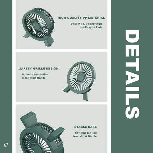 USB Fan 5in Mini USB Desk Table Fan Personal Quiet Fan Portable Desktop Cooling Fan Powered by USB PC Netbook for Camping Home Office Outdoor Trav...