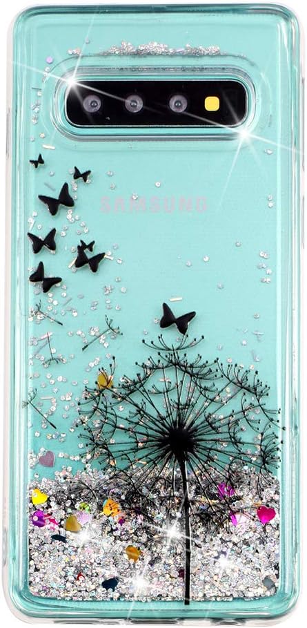 Case for Galaxy S10+ for Girl Glitter Liquid Sparkle Floating Shiny Quicksand Clear Soft TPU Silicone Shockproof Protective Bumper Thin Cover for ...
