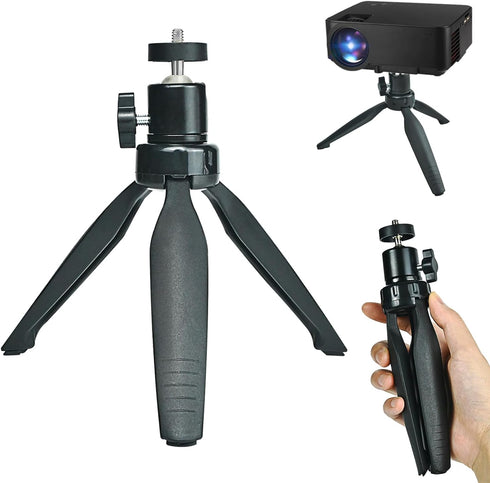 Mini Desktop Tripod Stand with 6.3 inch Universal 1/4 Screw Ballhead for Projectors, DSLR Cameras, Webcams, Smartphones, and Selfie Sticks - Black...