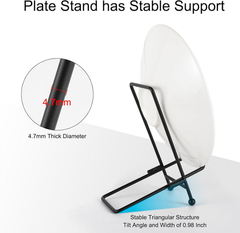 Plate Stand 3 Pack Display Stand Metal Book Holder Stand Black Picture Holder Stand Small Plate Stand Metal Frame Plate Display Stand for Picture ...