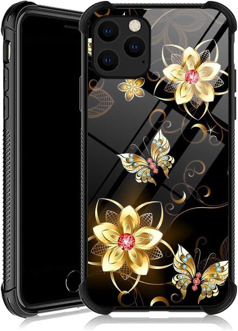 DJSOK Compatible with iPhone 12 Pro Max Case?Design Pattern Back Bumper Anti Scratch Reinforced Corners Soft TPU Caver,Cases for Men Women-Golden ...