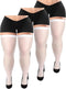 3 Pairs Plus Size Thigh High Stockings Semi Sheer Thigh High Socks Nylon over The Knee Tights Pantyhose for Women Girls...