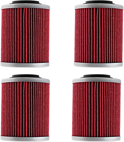 4-Pack Oil Filter Replacement for Can-Am Bombardier Outlander 330 400 450 500 570 650 800 850 1000 Replace# 420256188 711256188 KN152 HF152...