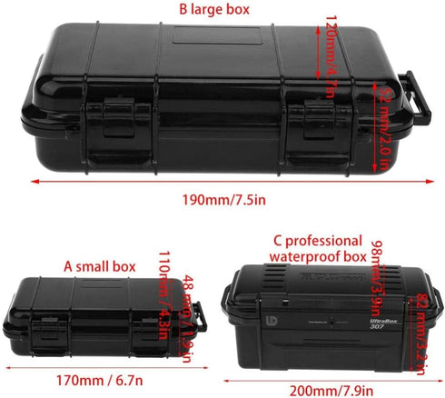 Tbest Eboxer Protective Waterproof Case,Outdoor Waterproof Shockproof Airtight Survival Box Storage Container Case Carry Box Black Dry Storage Box...