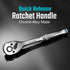 DURATECH 3/8-Inch Drive Ratchet, Quick-Release Ratchet Wrench, 72-Tooth, Reversible Switch, Full-Polished Chrome Plating, Alloy Steel...