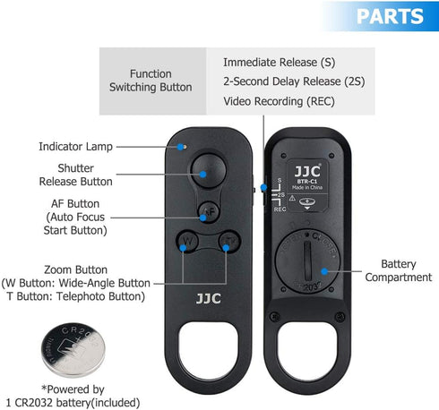 JJC Wireless Bluetooth Remote Control Replace Canon BR-E1 for Canon EOS R100 R50 R10 R8 R7 R6 Mark II R6 R5 M50 M6 Mark II M200 6D Mark II Reble T...