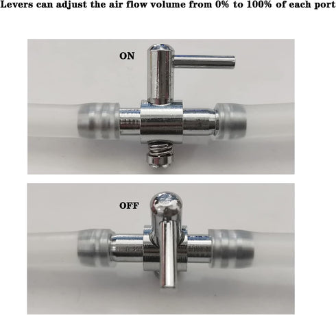 AQUANEAT Aquarium Control Valve, Fish Tank Air Valve, Metal Stainless Steel Gang Valve, Air Flow Distributor Splitter for Air Pump...