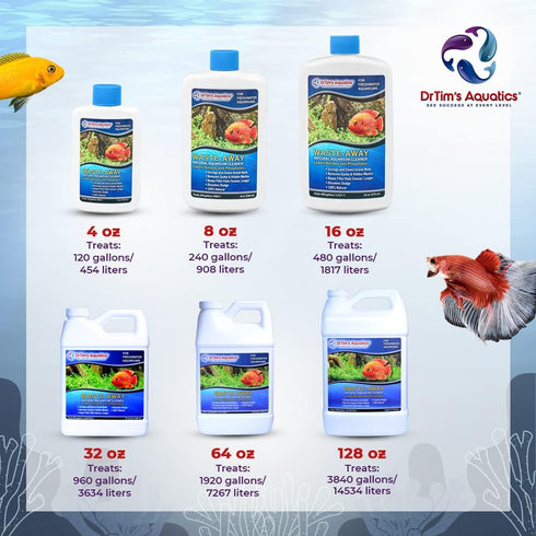 DrTim's Aquatics Freshwater Waste-Away – Natural Fish Tank & Aquarium Waste Management Solution for Dissolving Cleaning Organic Sludge - 4 oz. Tre...