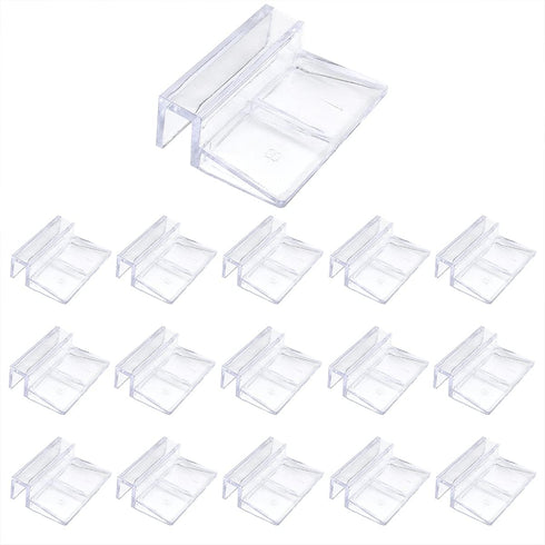 16 PCS 8mm Acrylic Aquarium Cover Clip, Clear Fish Tank Glass Cover Clip Support Holder Universal Lid Clips for Rimless Aquariums...