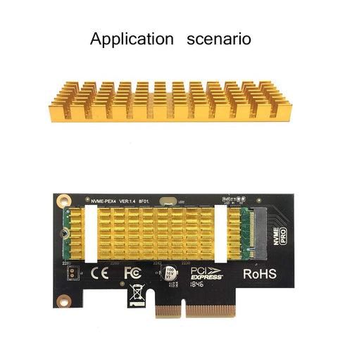 2 pcs applicable m.2 nvme ssd 2280 Heatsinks Gold...