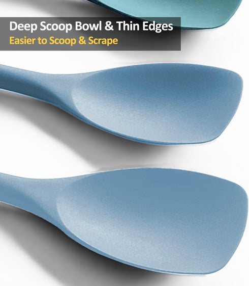 Upgrade Silicone Spatula Spoon Set,VOVOLY Heat Resistant Rubber Spoonula, Seamless Non-Stick Flexible Scrapers for Baking Mixing Tool,3 Pack,Starr...