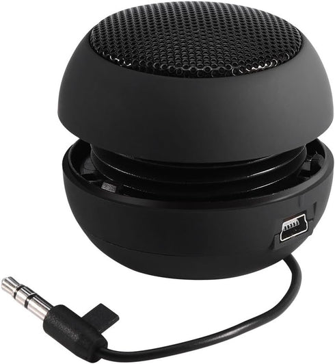 Portable Mini Speaker with 3.5mm Aux Jack Plug in Loud Basse Speaker for Smart Phone, Retractable Mobile Line-in Speaker for iPad Laptop Computer(...