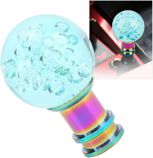 Keenso Gear Shift Knob, Gear Shift Knob with M8 M10 Adapter Universal Acrylic Transparent Bubble Shifter Head Car Styling Accessories for Cars (Li...