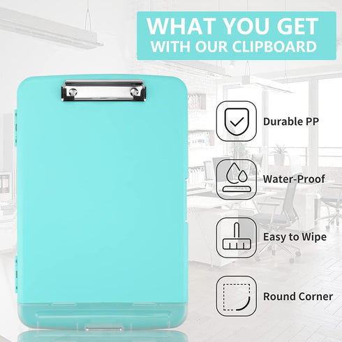 Clipboards a4 Clip File A4 Binder Storage Nursing Clipboard Plastic Side Opening Box Waterproof PVC Flip Material Document Drawing Pad Clip Organi...