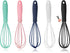 NCAM 5 Pcs Silicone Whisk for Cooking - Mini Whisk Stainless Steel Dough Whisk, Non Stick Hand Tiny Balloon Wire Whisk, Milk egg Frother for Blend...