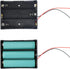 18650 Battery Holder, 6 Pcs 3 × 18650 Black Battery Box, 3 × 18650 Battery Storage Box Housing with Black and Red Wires, for DIY Electronic Circui...