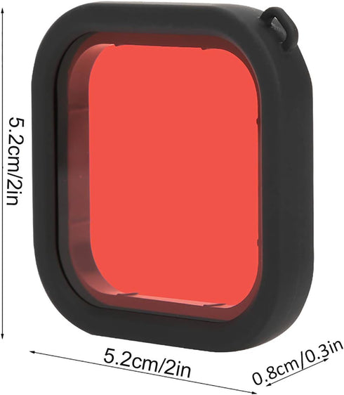 Camera Lens Diving Filter, for 8 Action Camera Dive Len Filter Waterproof Shell Underwater Diving Lens Filter with Rope (Red)...