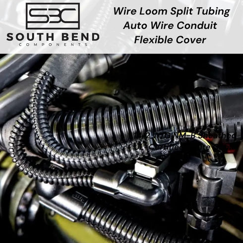 20 FT 3/8” Wire Loom Split Tubing Auto Wire Conduit Flexible Cover | Plastic Cover for Electrical Wires & Cables, Black...