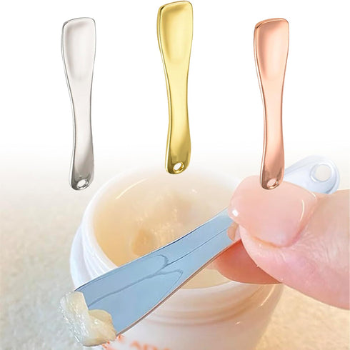Metal Makeup Spatula Tool - Spatula for Skincare, Cosmetic Scoop for Creams, Lotions, Masks - Makeup Spatula in Rose Gold, Silver and Gold Colors...