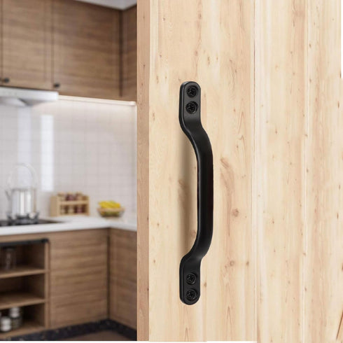 10 Pack Black Barn Door Handles, Heavy Duty Sliding Door Handle, Solid Steel Black Pull for Sliding Doors, Closets, Fences, Gates, Pantries, Garag...
