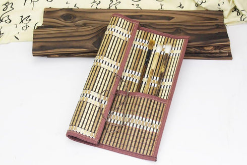 Easyou Bamboo Calligraphy Brush Holder Rollup Portable Protector 36x32cm(14.1"*12.5")...