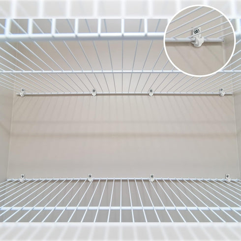 Down Wall Clip Closet Shelves Clips Wire Shelf Loop Clips Plastic Wire Wall Shelf Clips Screws and Expansion Tubes for Wire Shelving (16 Pack, Whi...