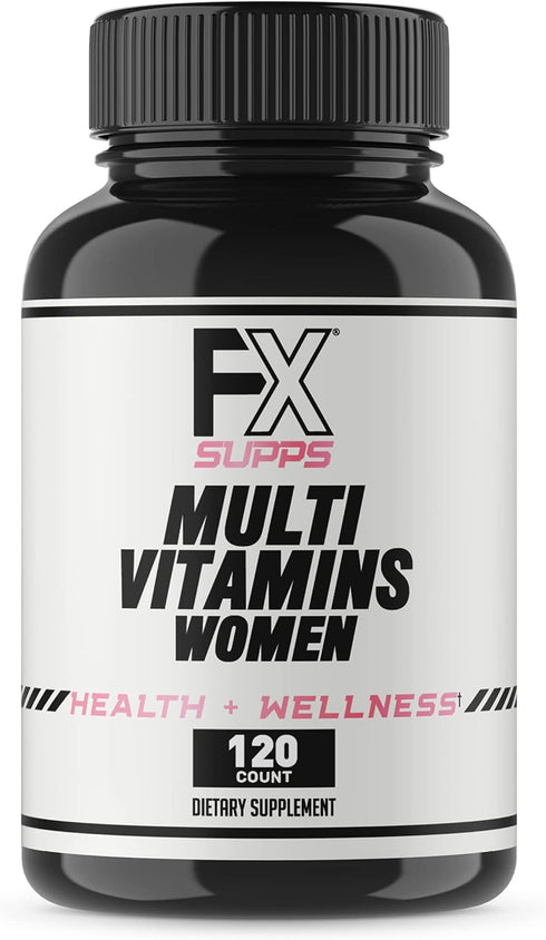 FXSUPPS Multivitamin for Women with Vitamin C, Vitamin D, Vitamin E, Zinc for Immune Support - Vegan Women's Multivitamin with Biotin, Iron, Antio...