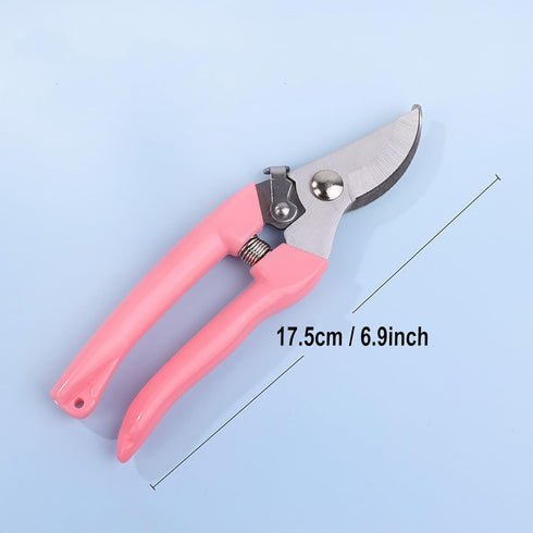 Garden Flower Shears Pruning Shears 6.9 inches Scissors Heavy Duty Plant Scissors for Cutting Flowers, Trimming Plants, Bonsai, Fruits Picking (Pi...